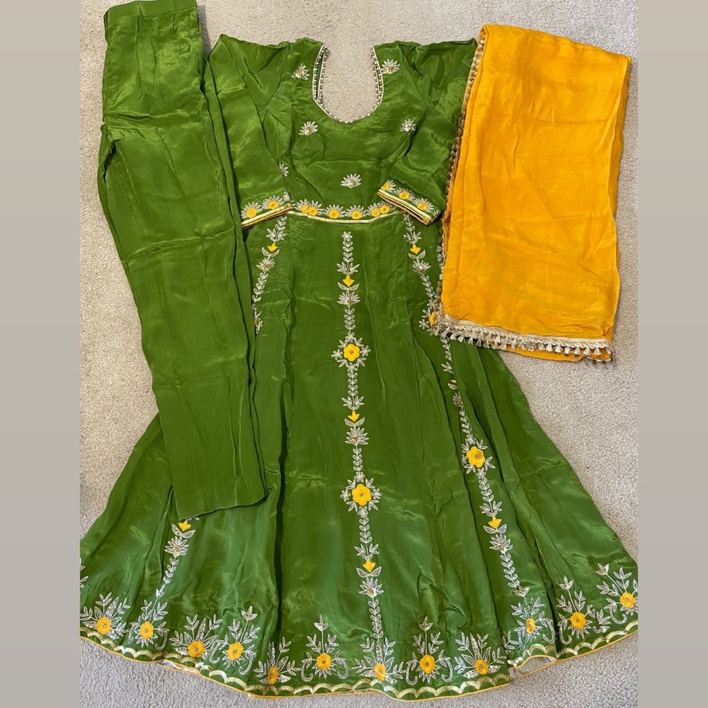 Anarkali suit with cigarete pant